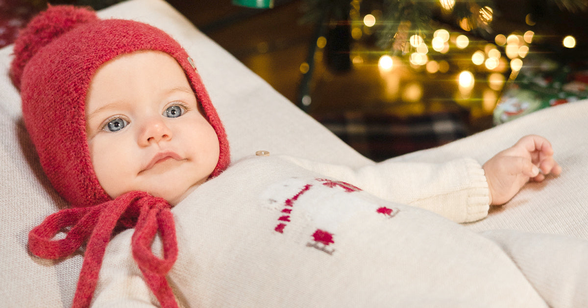 Roupa de natal para bebé.