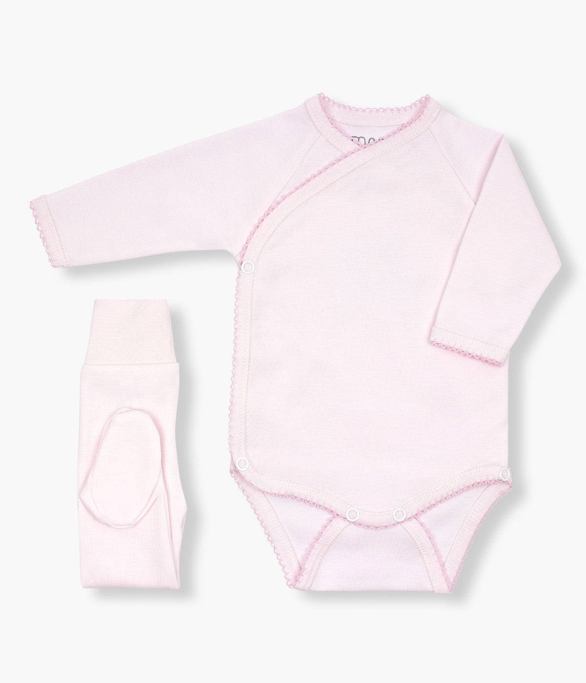 Conjunto Interiores em Algodão Cardado para Bebé Menina - Rosa