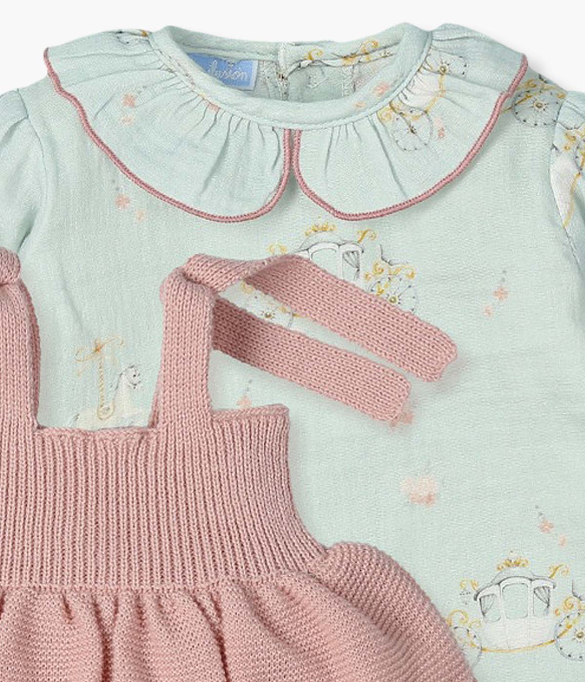 Conjunto em Malha e Algodão para Bebé Menina Coches 2pc