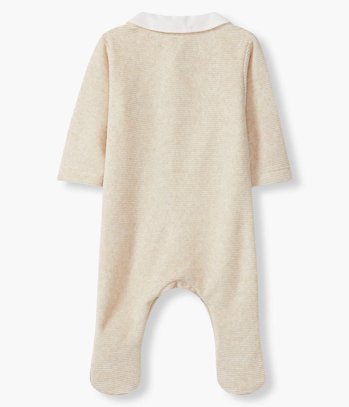 Babygrow em Veludo Canelado de Algodão Orgânico Bebé - Bege