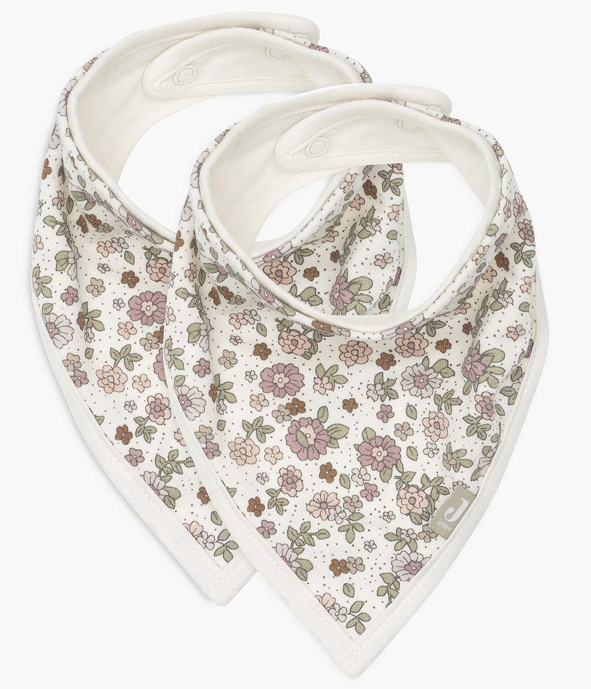 Jollein Pack 2 Babetes Bandana Algodão Floral - Pérola