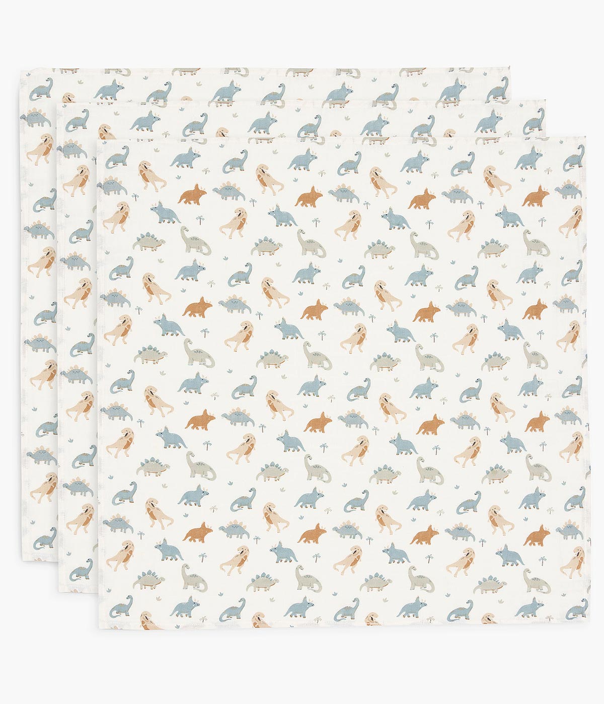 Jollein Pack 3 Fraldas Musselina em Algodão Dinossauros - Pérola