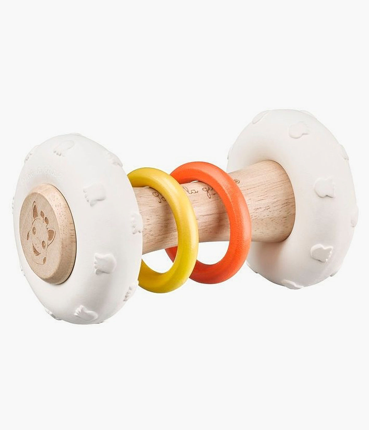 Sophie La Girafe Chocalho Totem em Borracha e Madeira Natural