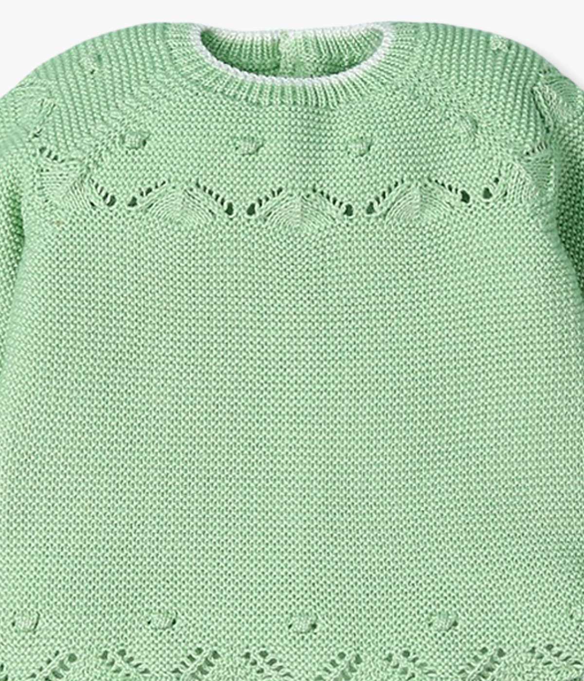 Conjunto de Malha para Bebé 3pc - Verde Claro