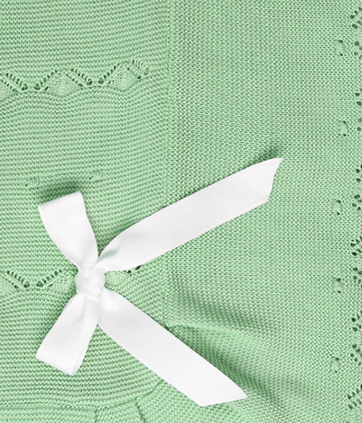 Manta de Malha com Laço para Bebé - Verde Claro
