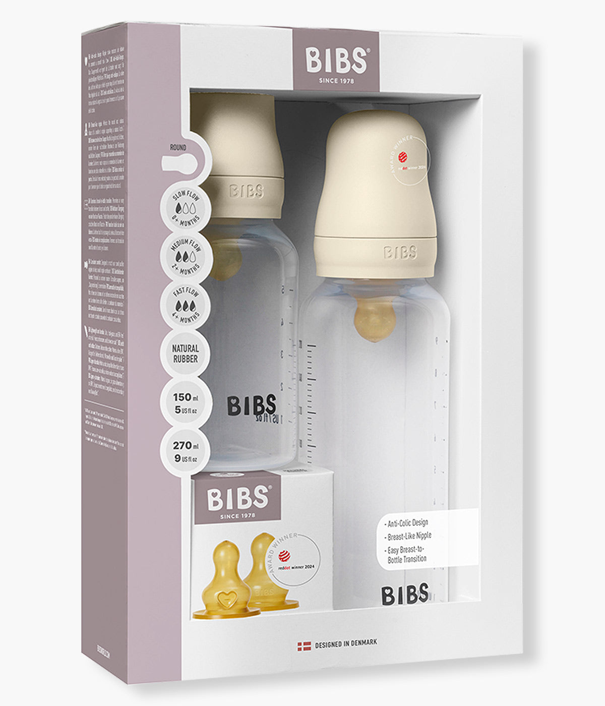 Pack 2 Biberões Anti-Cólicas Grow and Flow 150ml/270ml Latex
