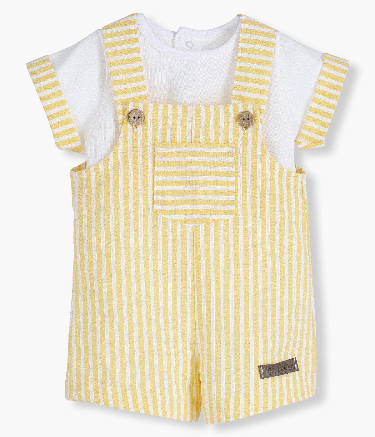 Conjunto para Bebé Menino Riscas 2pc - Amarelo