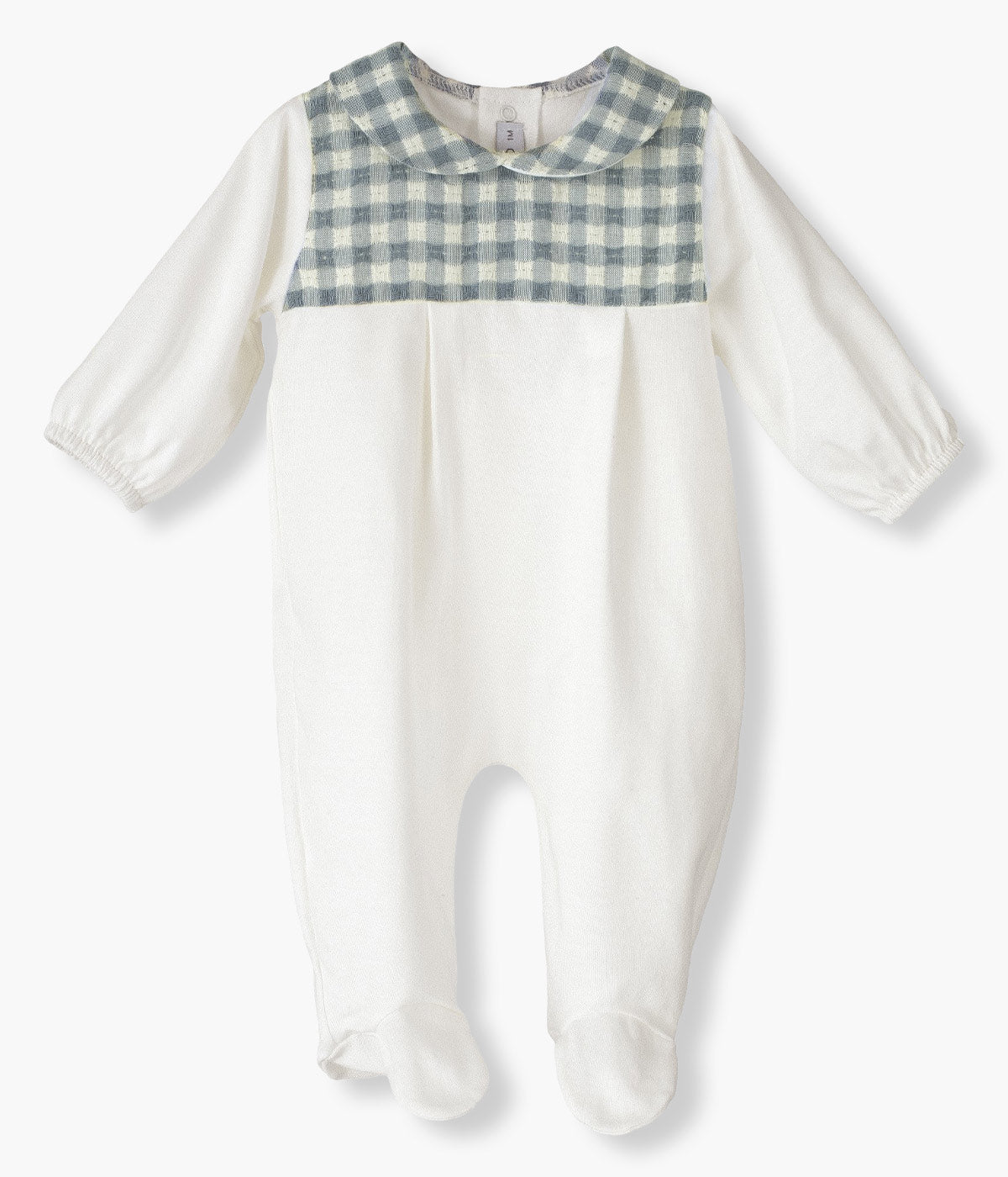 Babygrow em Algodão para Bebé Vichy - Azul e Pérola