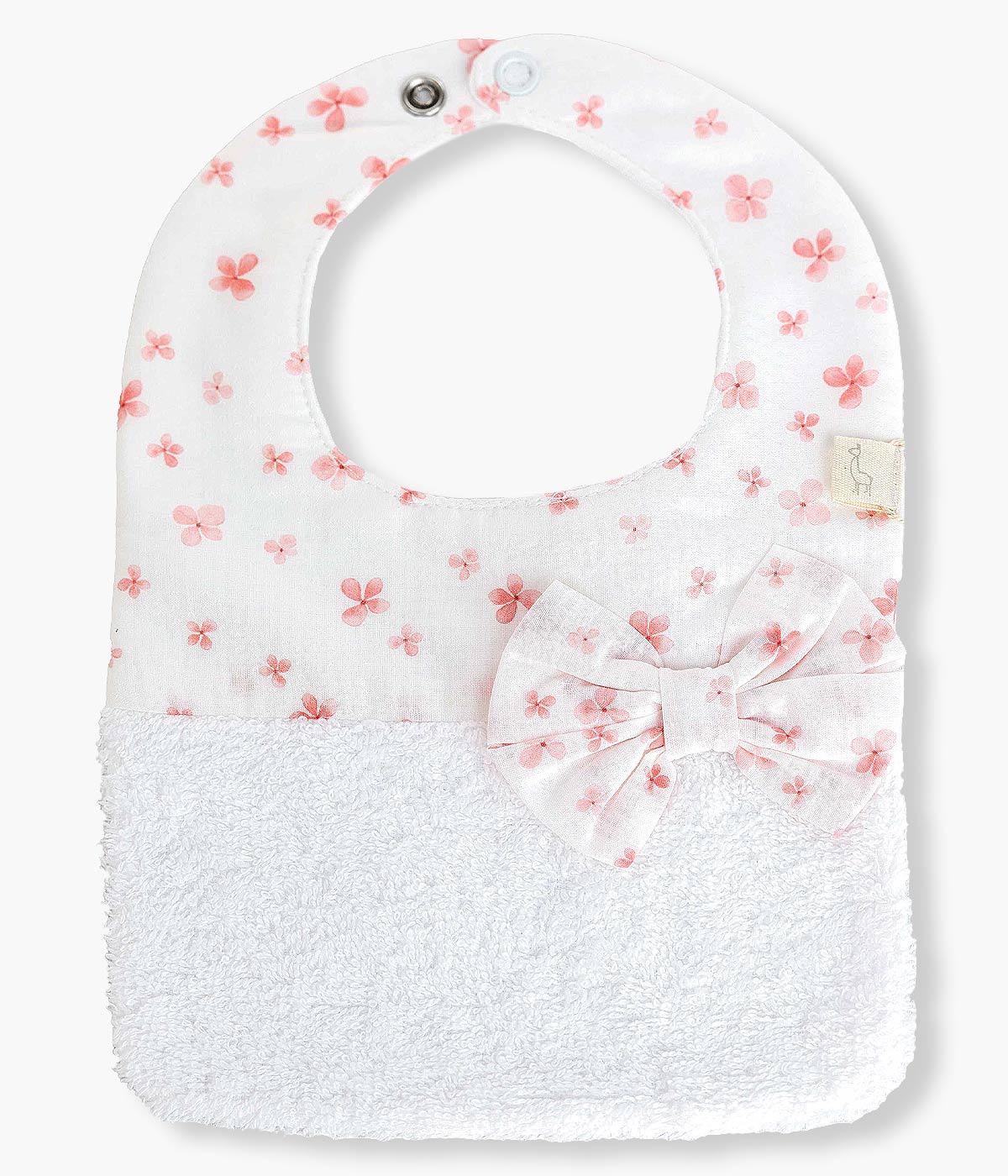 Babete Algodão Impermeável Turco Bebé Menina Pétalas - Branco