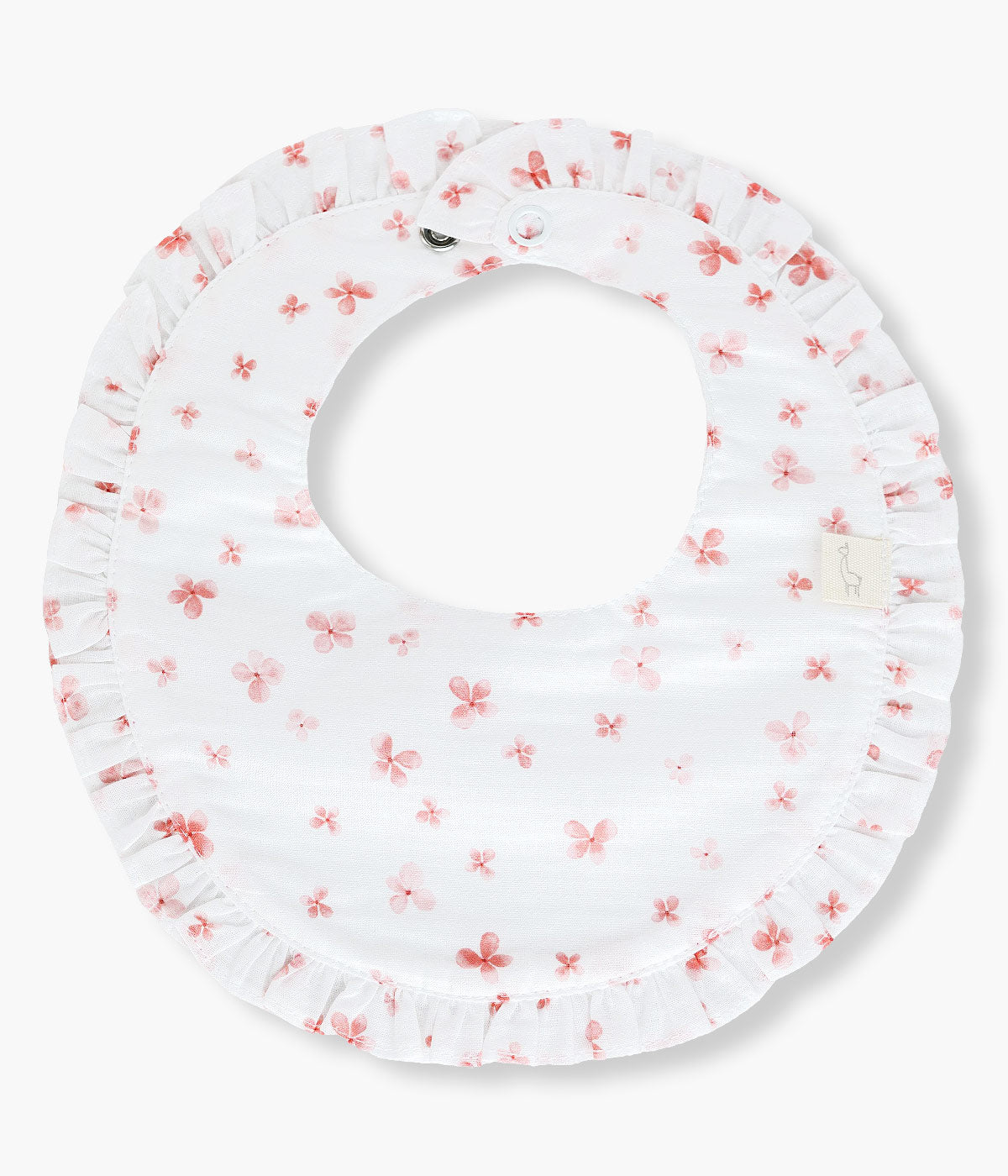 Babete em Algodão Impermeável Bebé Menina Pétalas - Branco