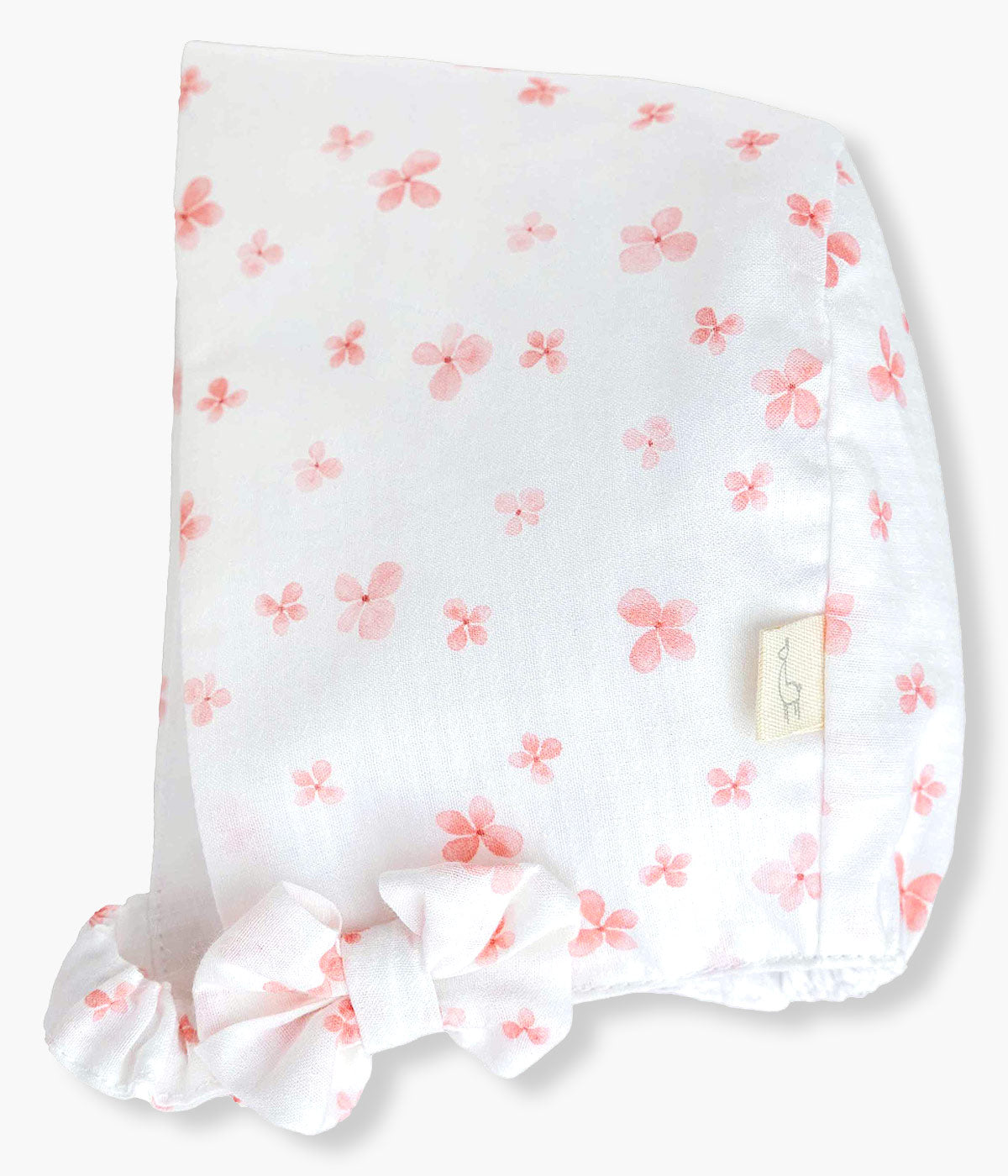 Touca em Algodão para Bebé Menina Pétalas - Branco e Rosa