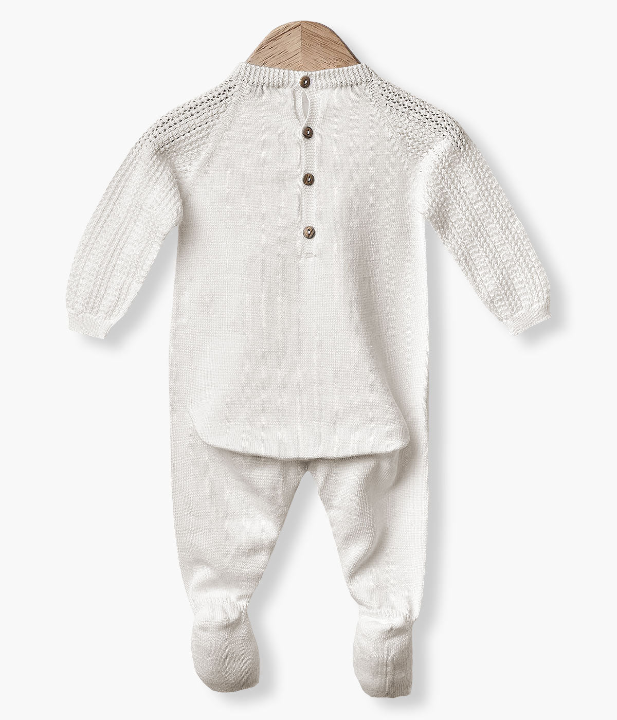 Babygrow em Malha de Algodão Orgânico para Bebé - Pérola