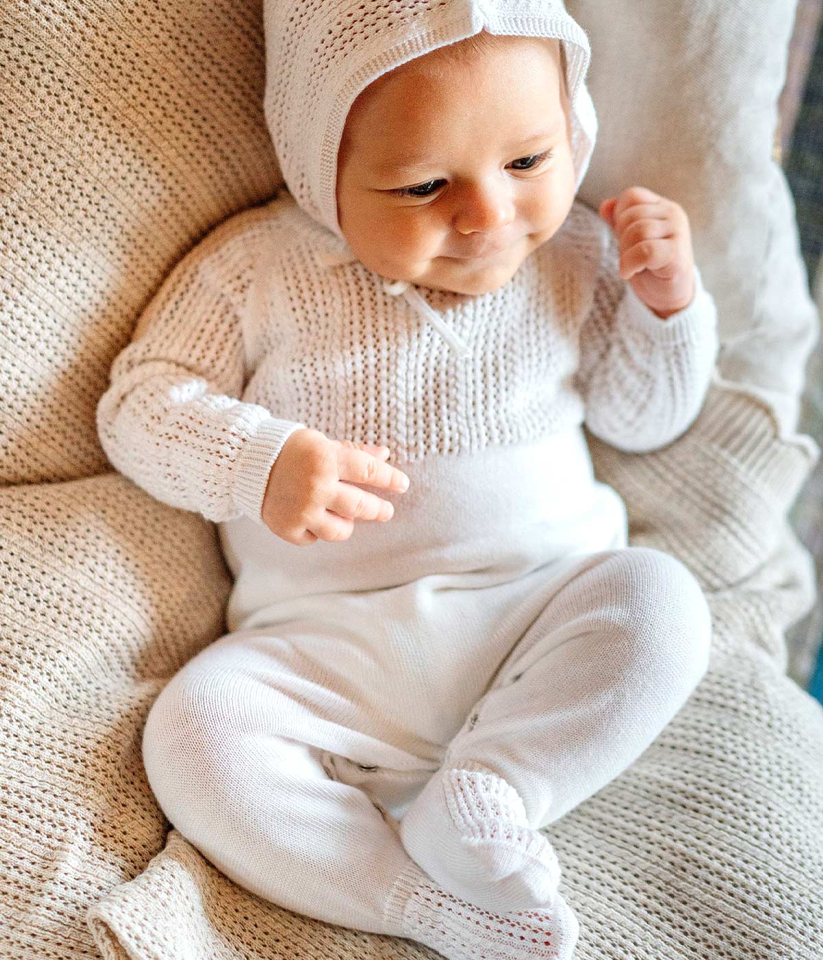 Babygrow em Malha de Algodão Orgânico para Bebé - Pérola