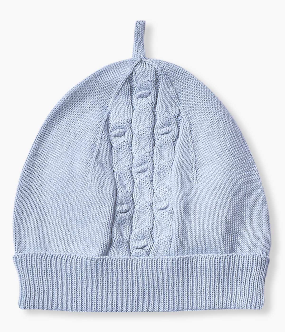 Gorro em Malha de Algodão Orgânico para Bebé - Azul