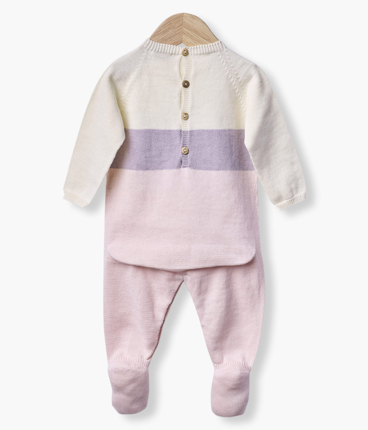 Babygrow Malha Algodão Orgânico Bebé Menina Tricolor - Rosa