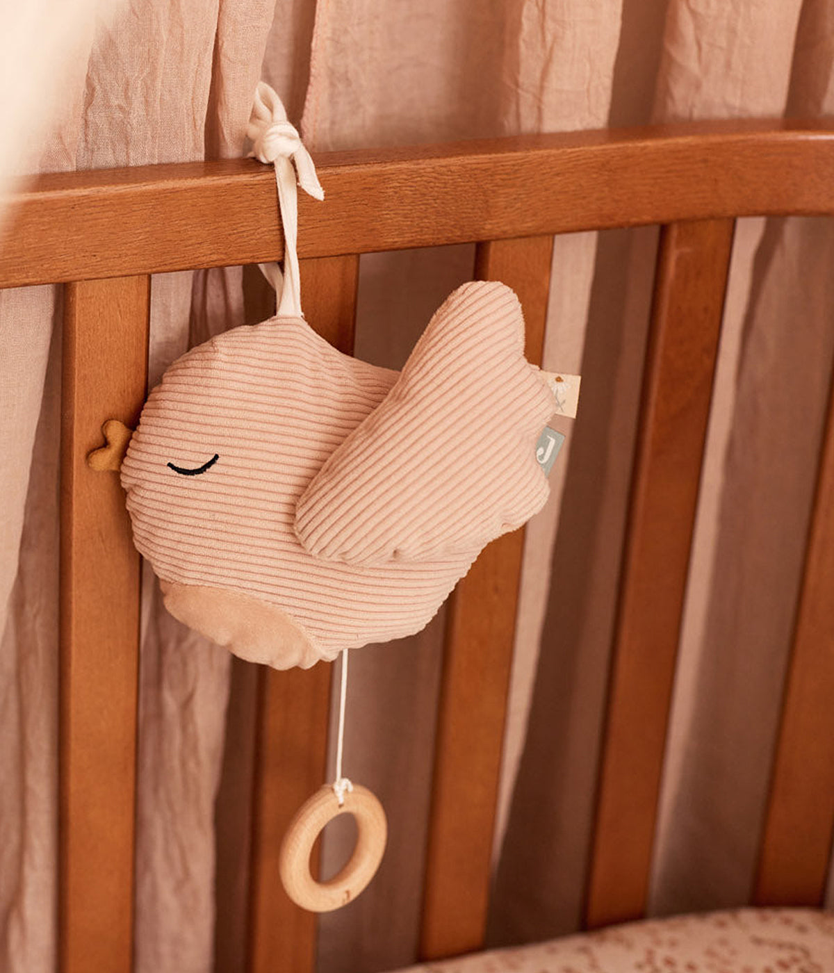 Peluche Musical Pássaro Bebé Jollein Lovely Birds - Rosa