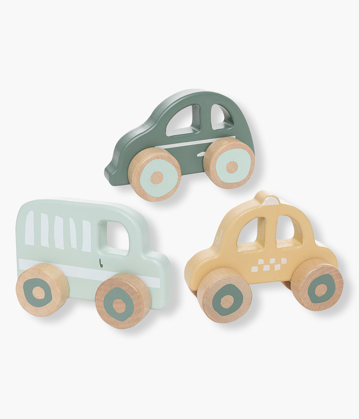 Conjunto Carros de Madeira Jollein On The Go 3pc