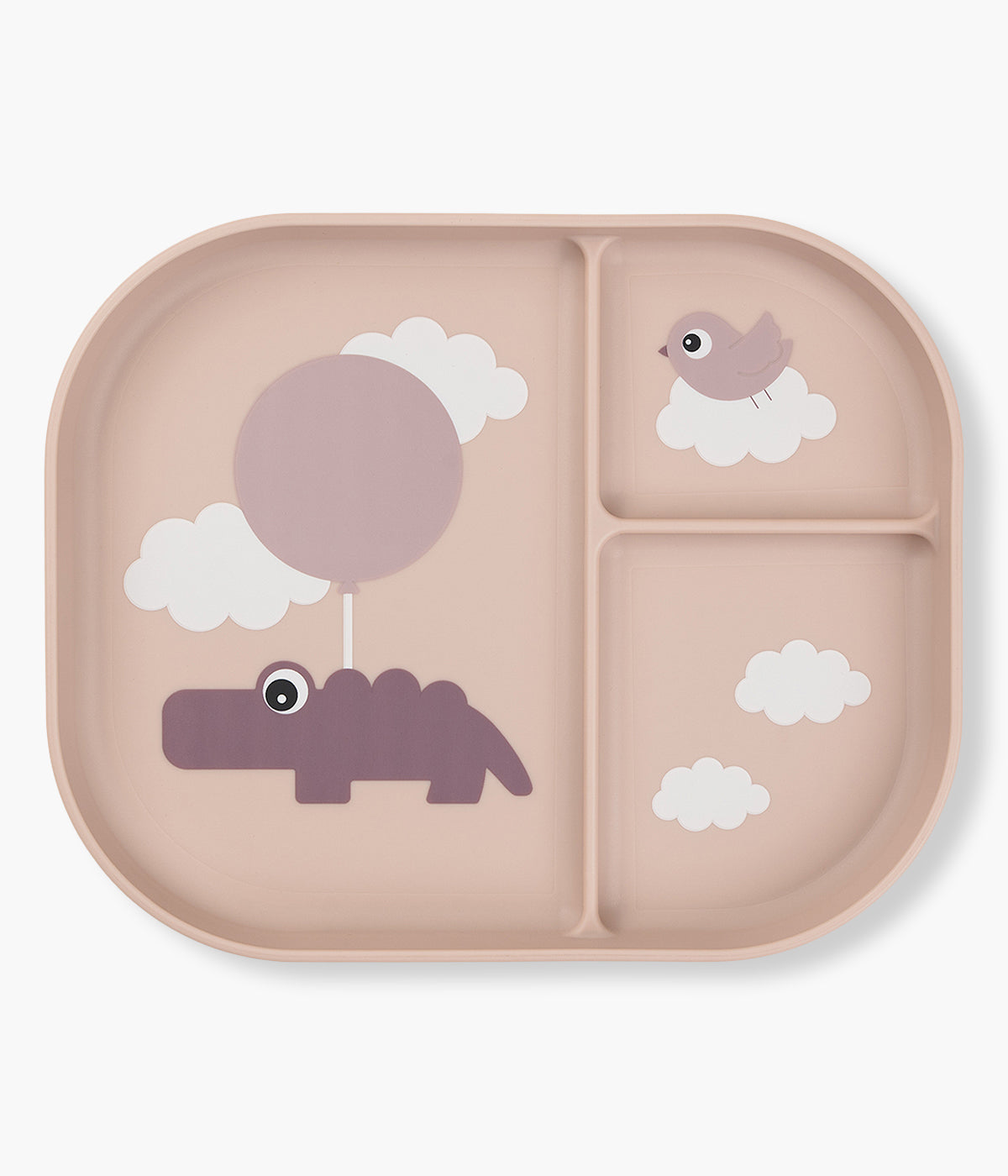 Prato c/ Divisórias Done by Deer Foodie Happy Clouds - Rosa