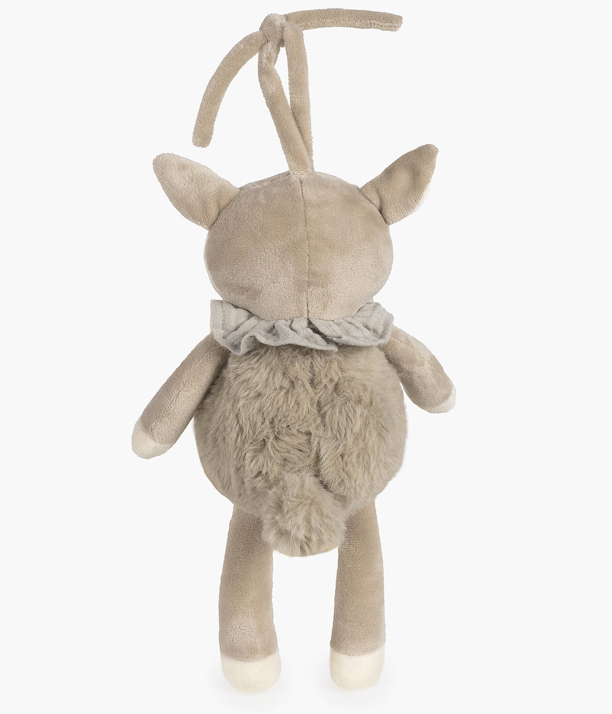 Peluche musical Pasito a Pasito Nara bege em forma de bambi para bebé e recém-nascido(a). Com um design encantador e uma textura macia, este bambi traz um toque de ternura ao berço ou parque, criando um ambiente relaxante e estimulante ao mesmo tempo.