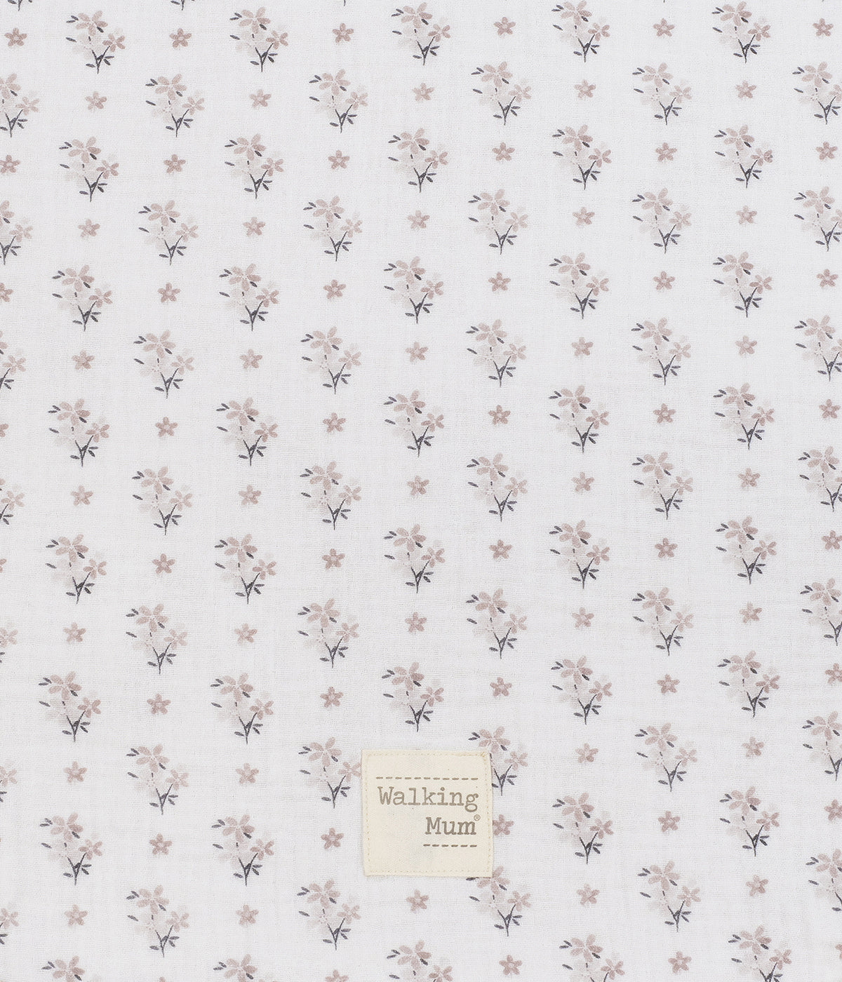Saco de dormir para bebé menina Walking Mum Botton Flowers com padrão floral em fundo branco.