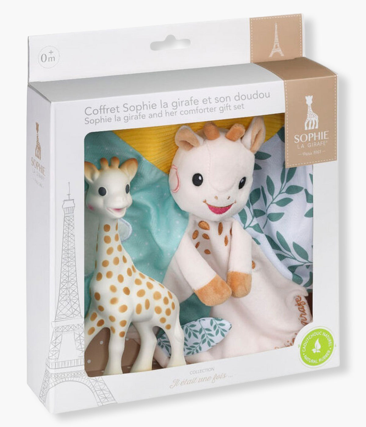 Conjunto mordedor sensorial Sophie La Girafe com doudou a combinar. Este conjunto encantador inclui um mordedor sensorial feito de borracha 100% natural e um doudou ultra macio com clipe para chupeta, a dupla perfeita para aliviar as gengivas, estimular os sentidos e acompanhar o bebé em todos os momentos.