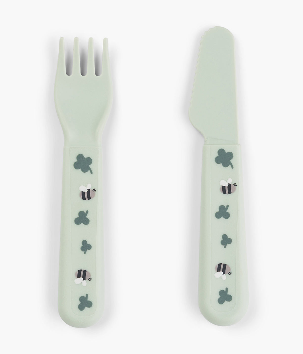 Talheres em silicone para bebé.