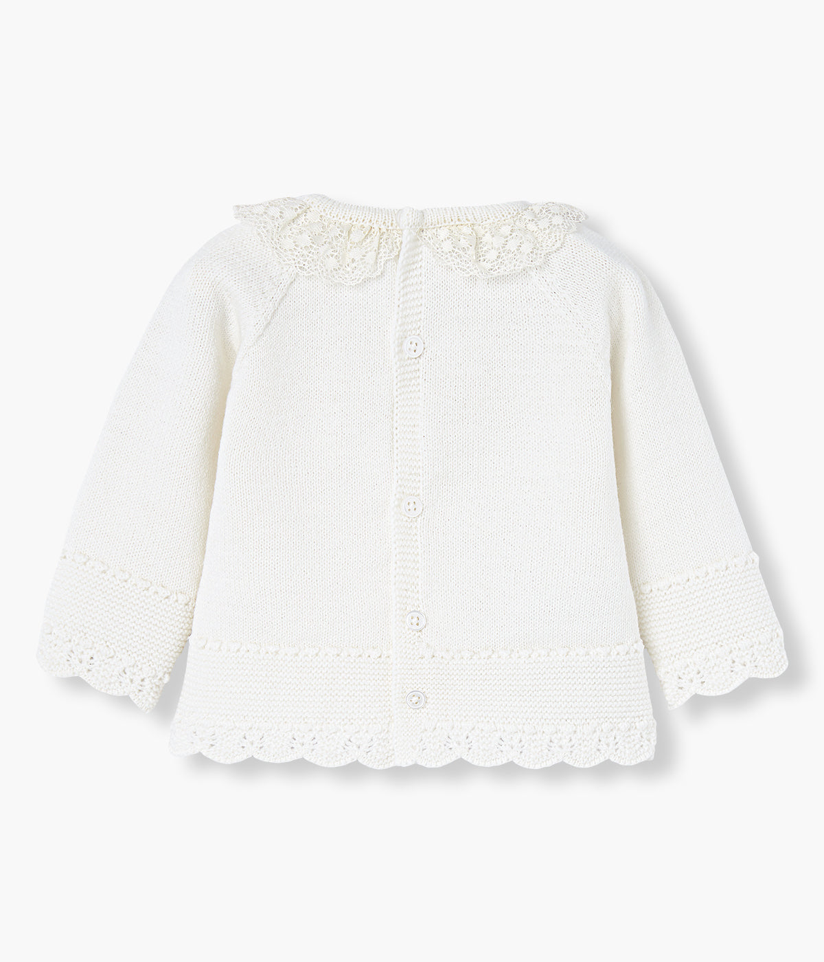 Conjunto de Malha com Gola Folho para Bebé 2pc - Pérola
