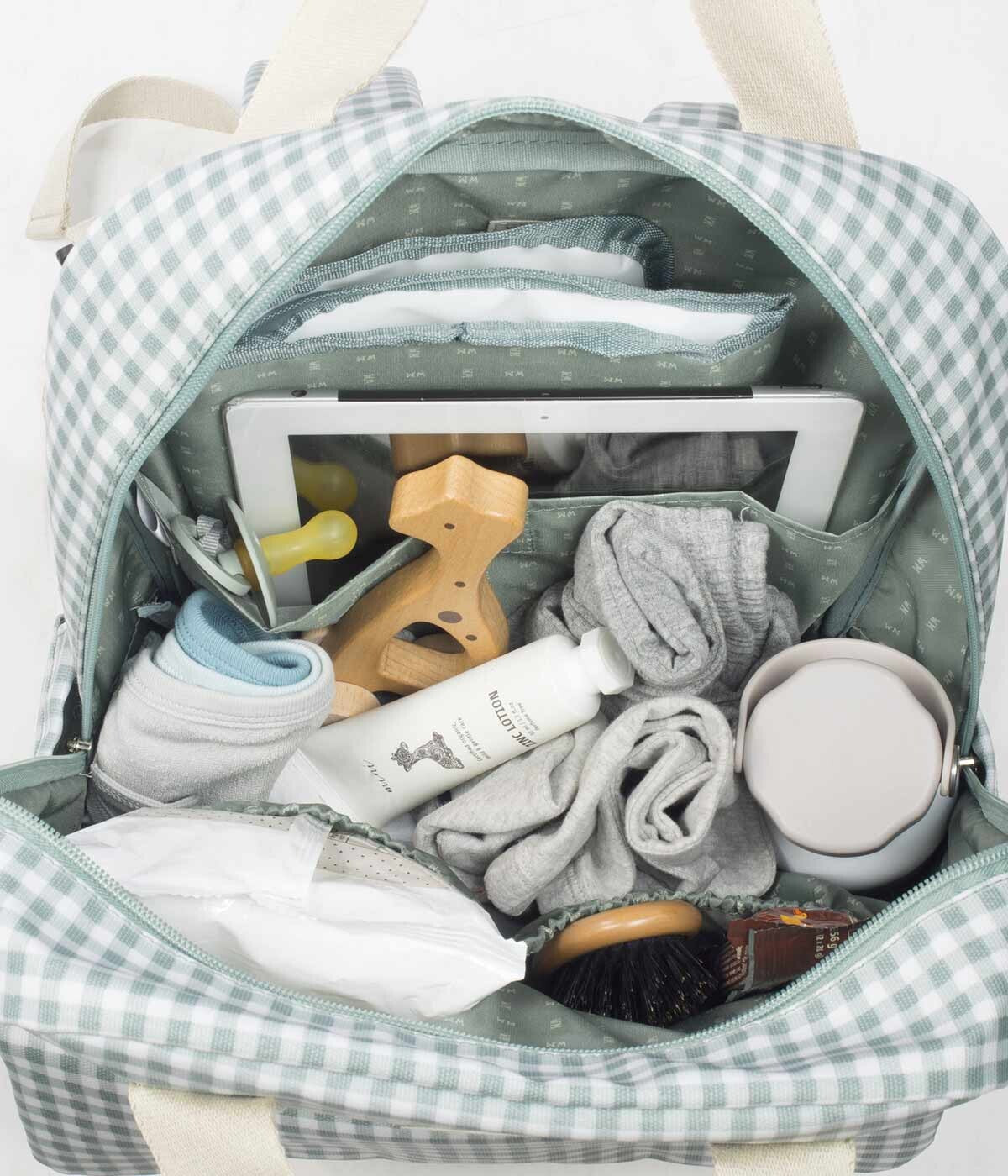 Walking Mum Mochila de Maternidade I Love Vichy Green - Verde