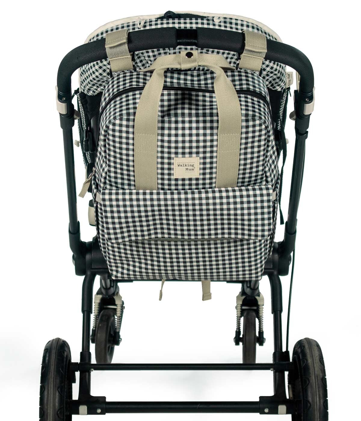 Walking Mum Mochila de Maternidade I Love Vichy Black - Preto