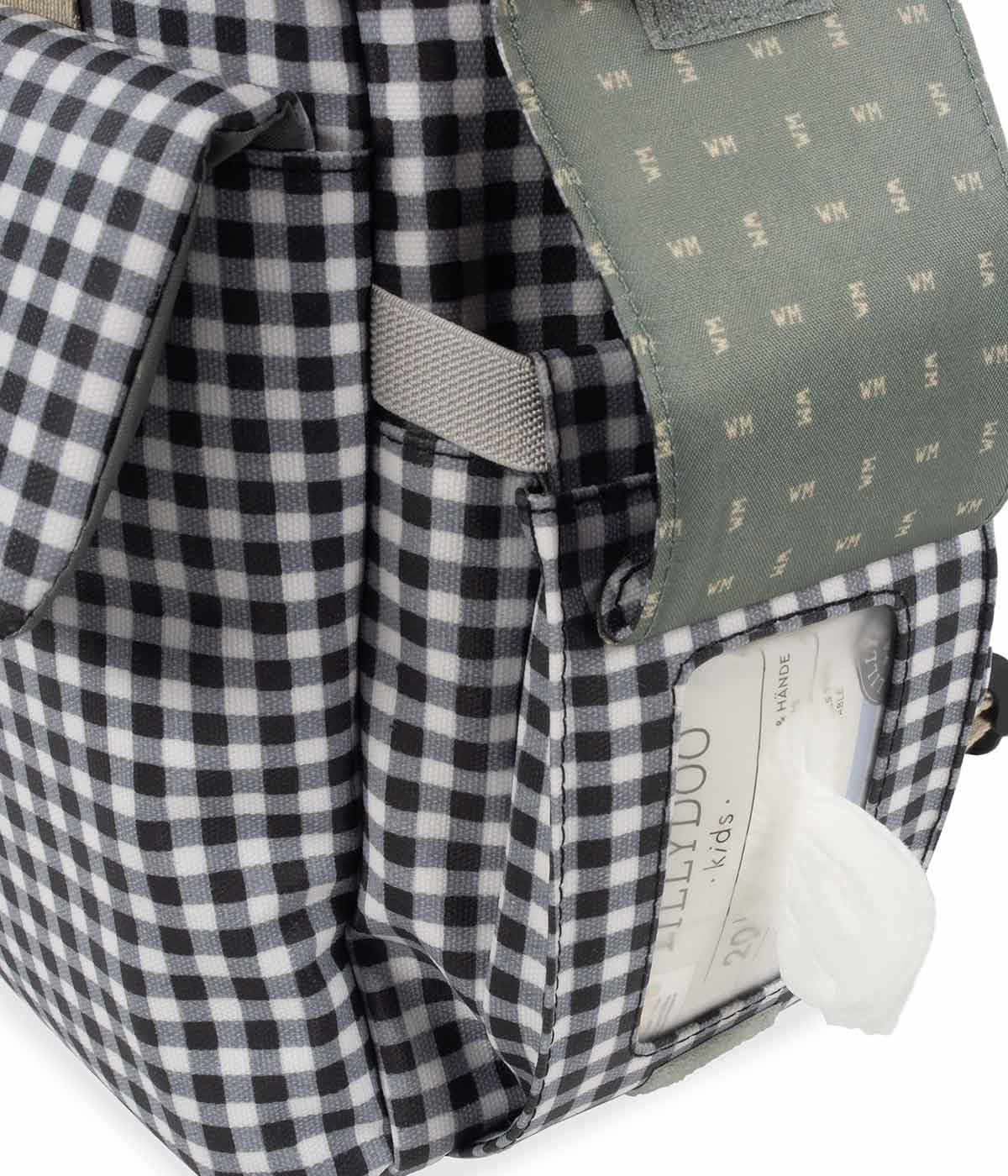 Walking Mum Mochila de Maternidade I Love Vichy Black - Preto