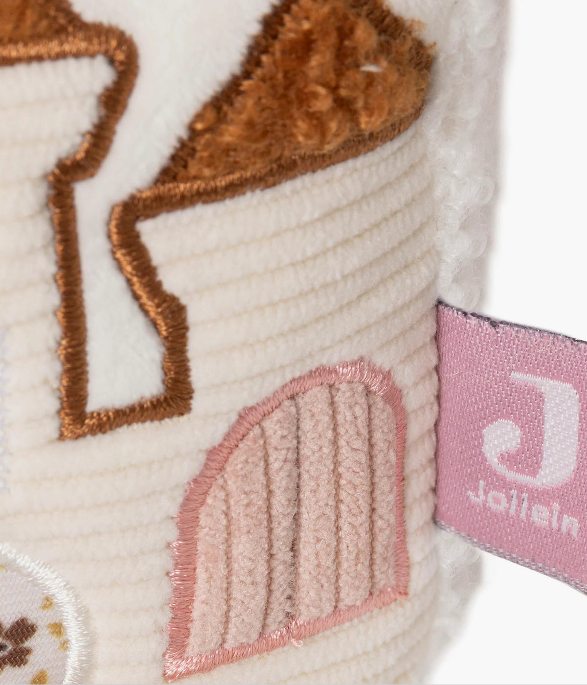 Cubo de Atividades Flower Fairies da Jollein para bebé menina e recém-nascida. Adorável cubo criado para acompanhar a bebé nos seus primeiros momentos de descoberta, combinando suavidade, elementos interativos e os encantadores motivos florais da coleção.