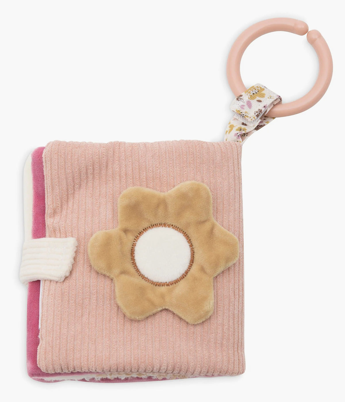 Livro de Atividades Flower Fairies da Jollein para bebé menina e recém-nascida. Macio, colorido e repleto de ilustrações encantadoras de flores e princesas, perfeito para estimular a imaginação, as primeiras descobertas e a motricidade da bebé.