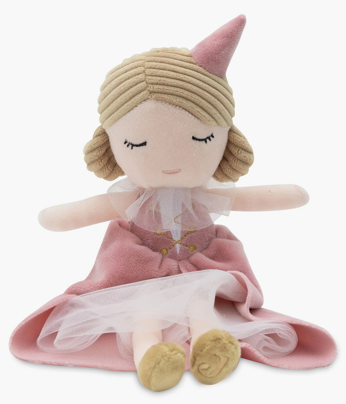 Peluche Fada Lady Lynn da Jollein em tons de rosa para bebé menina. Com 34 cm de comprimento e um toque extremamente suave, esta boneca foi criada a pensar nos primeiros abraços, nas noites mais calmas e nas brincadeiras cheias de imaginação.