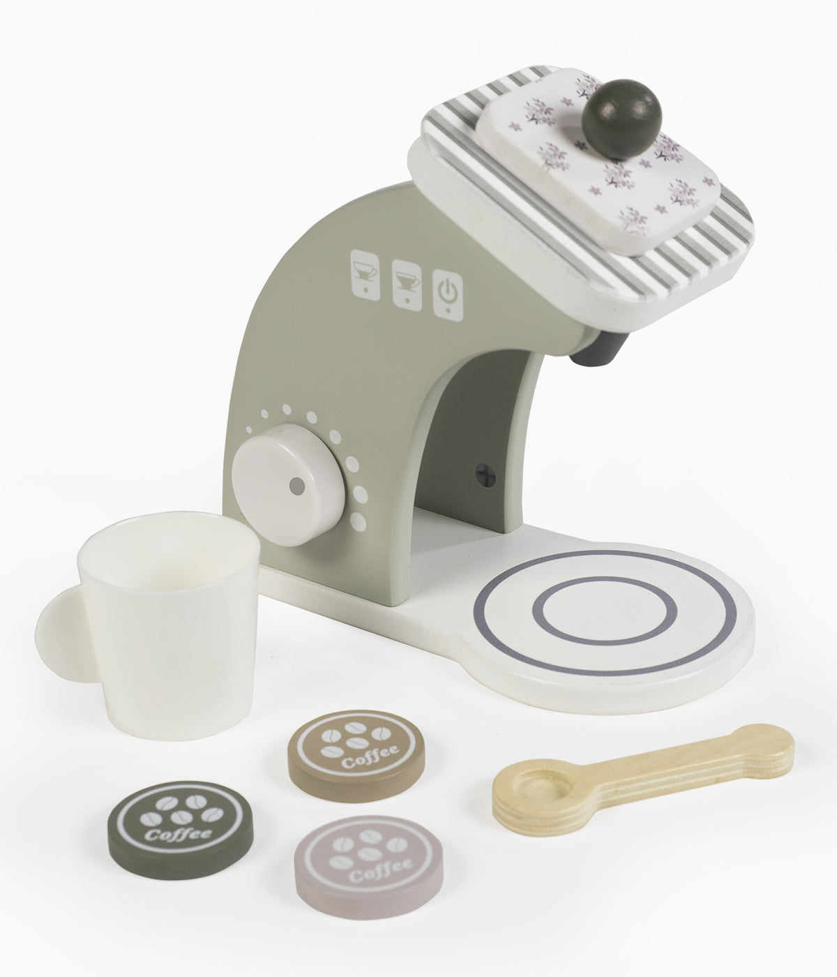 Transforme o momento de brincar numa deliciosa experiência de imaginação com a encantadora Máquina de Café de Brincar em Madeira da Walking Mum. Ideal para crianças a partir dos 24 meses, este brinquedo educativo e sustentável composto por 6pc convida os mais pequenos a explorar o mundo da cozinha enquanto desenvolvem competências cognitivas e motoras.