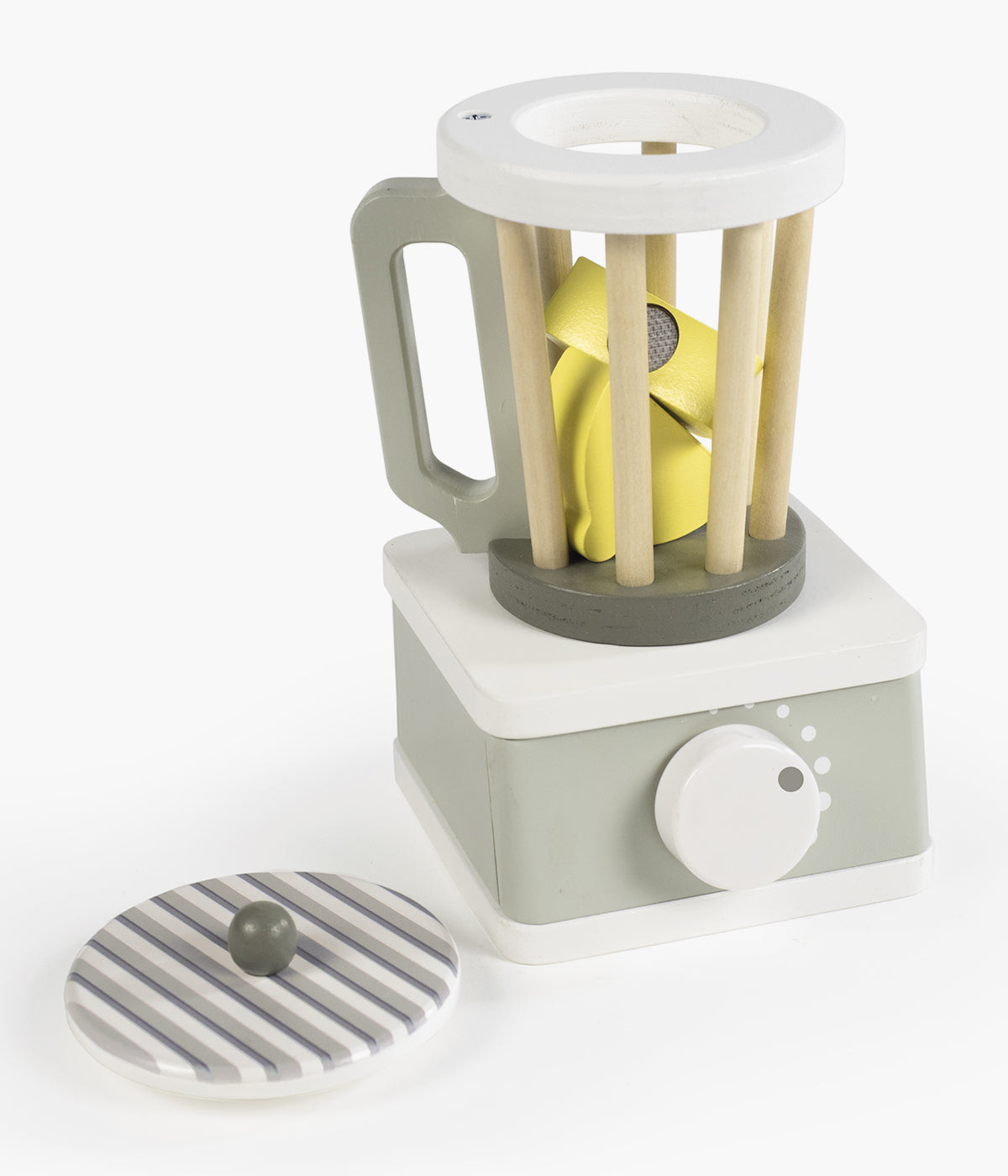 A Liquidificadora de Brincar em Madeira da Walking Mum é o brinquedo ideal para pequenos chefs a partir dos 24 meses. Feita em madeira certificada FSC® e composta por 12 peças, estimula a criatividade, a coordenação e o jogo simbólico de forma segura e divertida.