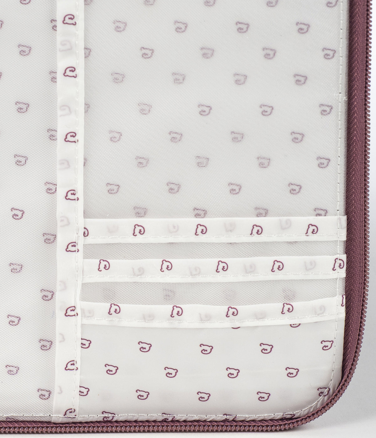 Porta documentos Cherry Flowers da Pasito a Pasito aberto com compartimentos.