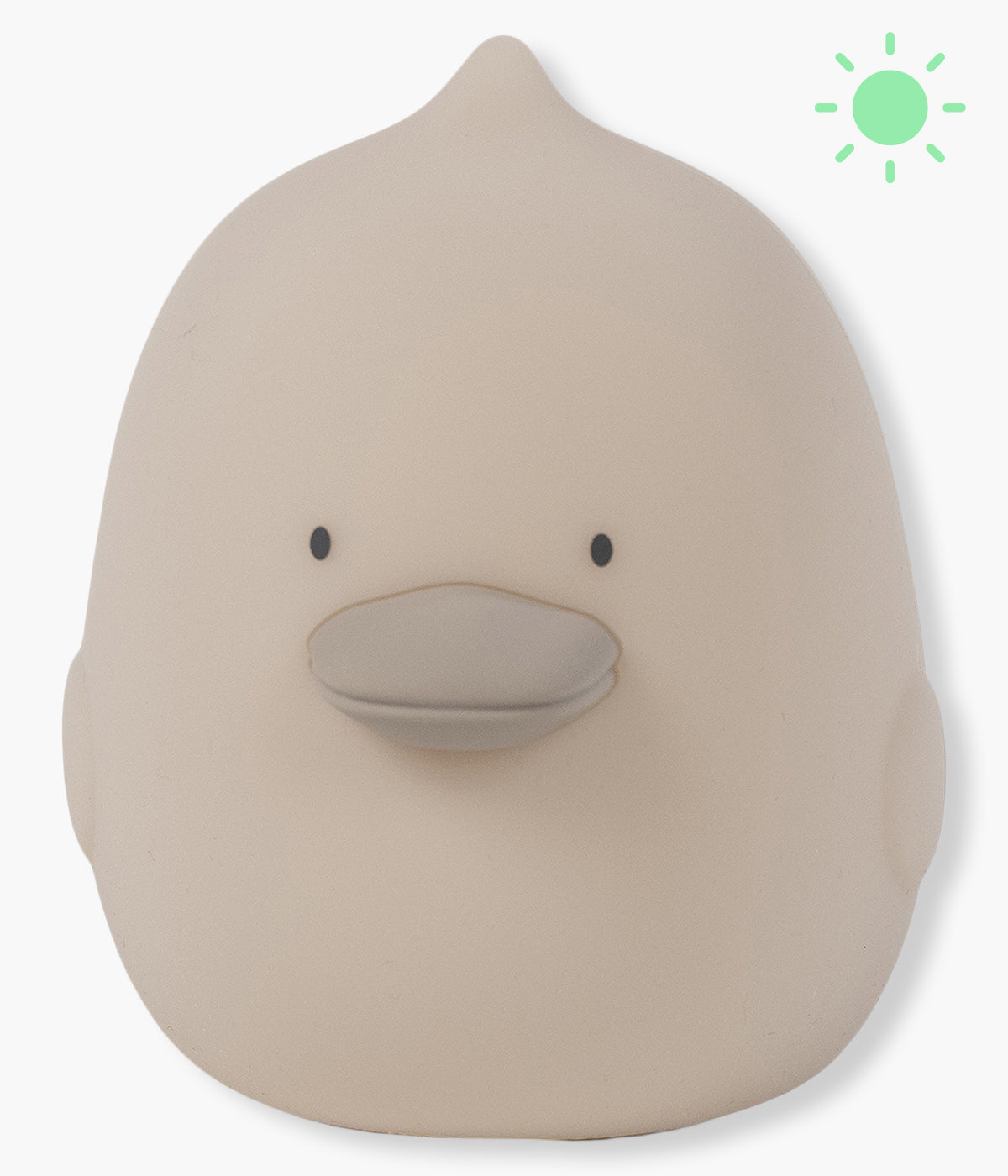 Candeeiro luz de presença Walking Mum em silicone suave em forma de pato, perfeito para iluminar com ternura o quarto do(a) bebé. Recarregável via USB, dispõe de 6 cores de luz LED RGB fixa ou suavemente alternada e luz amarela fixa com duas intensidades de brilho. Ideal para luz de companhia ou elemento decorativo no quarto do(a) bebé.