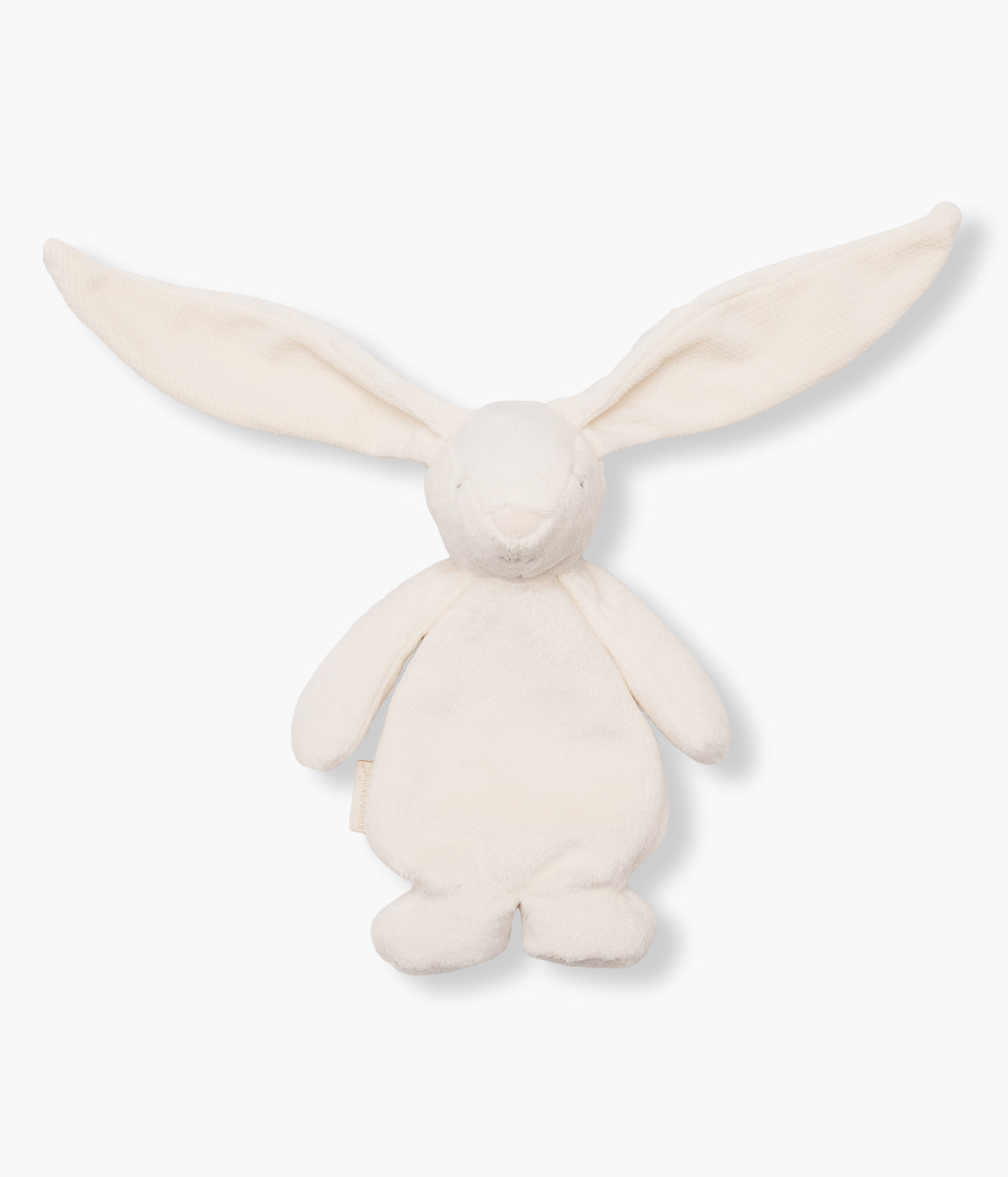 Peluche sensorial Moonie Sensory Bunny Cream, adorável peluche em forma de coelho com a barriguinha recheada de pequenos grãos sensoriais, perfeito para apertar, abraçar e estimular o desenvolvimento do(a) bebé desde o primeiro dia.