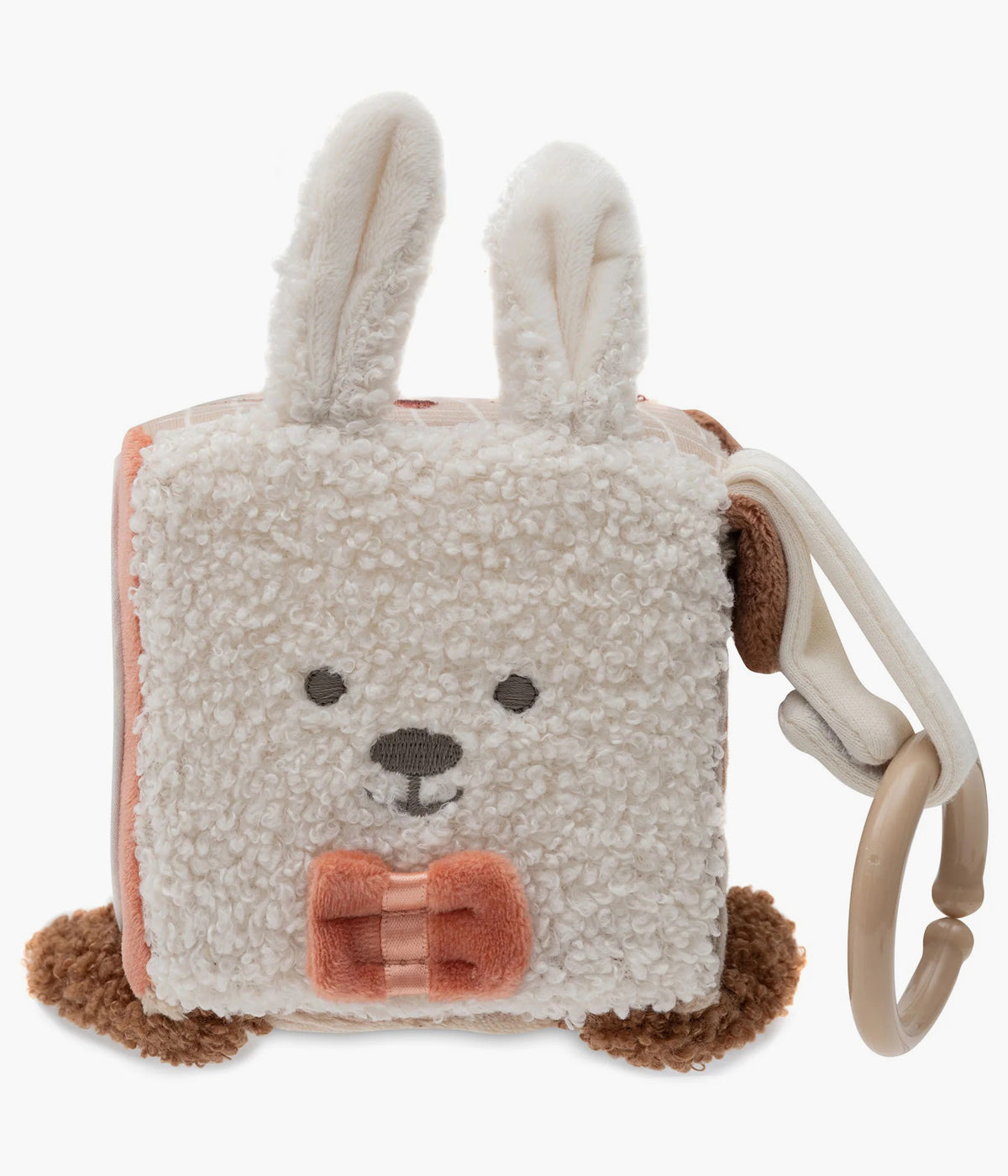 Cubo de Atividades Animal Friends da Jollein para bebé e recém-nascido(a). Com chocalhos, espelhos e tecidos crepitantes que estimulam o desenvolvimento do bebé, este brinquedo envolvente é perfeito para pendurar ou para o bebé manusear.