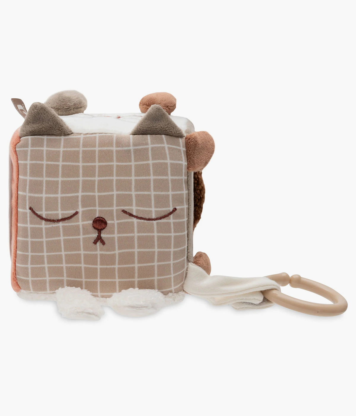 Cubo de Atividades Animal Friends da Jollein para bebé e recém-nascido(a). Com chocalhos, espelhos e tecidos crepitantes que estimulam o desenvolvimento do bebé, este brinquedo envolvente é perfeito para pendurar ou para o bebé manusear.