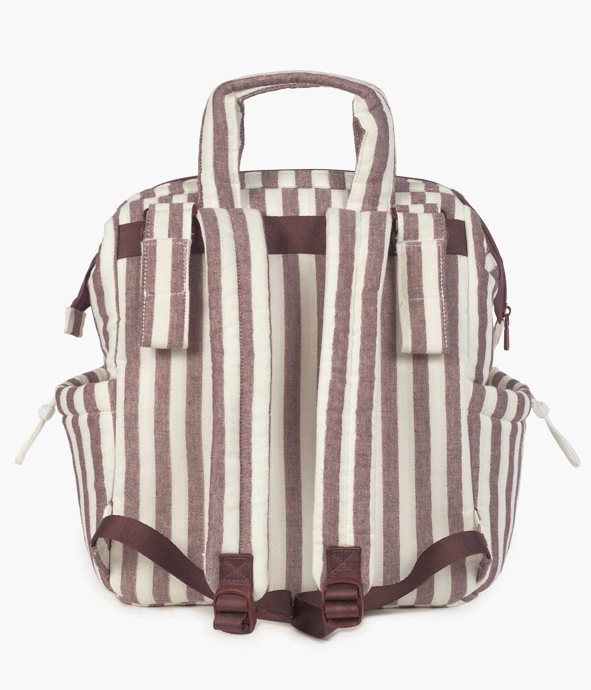 Mochila de maternidade Cherry Strips da Pasito a Pasito vista de trás.