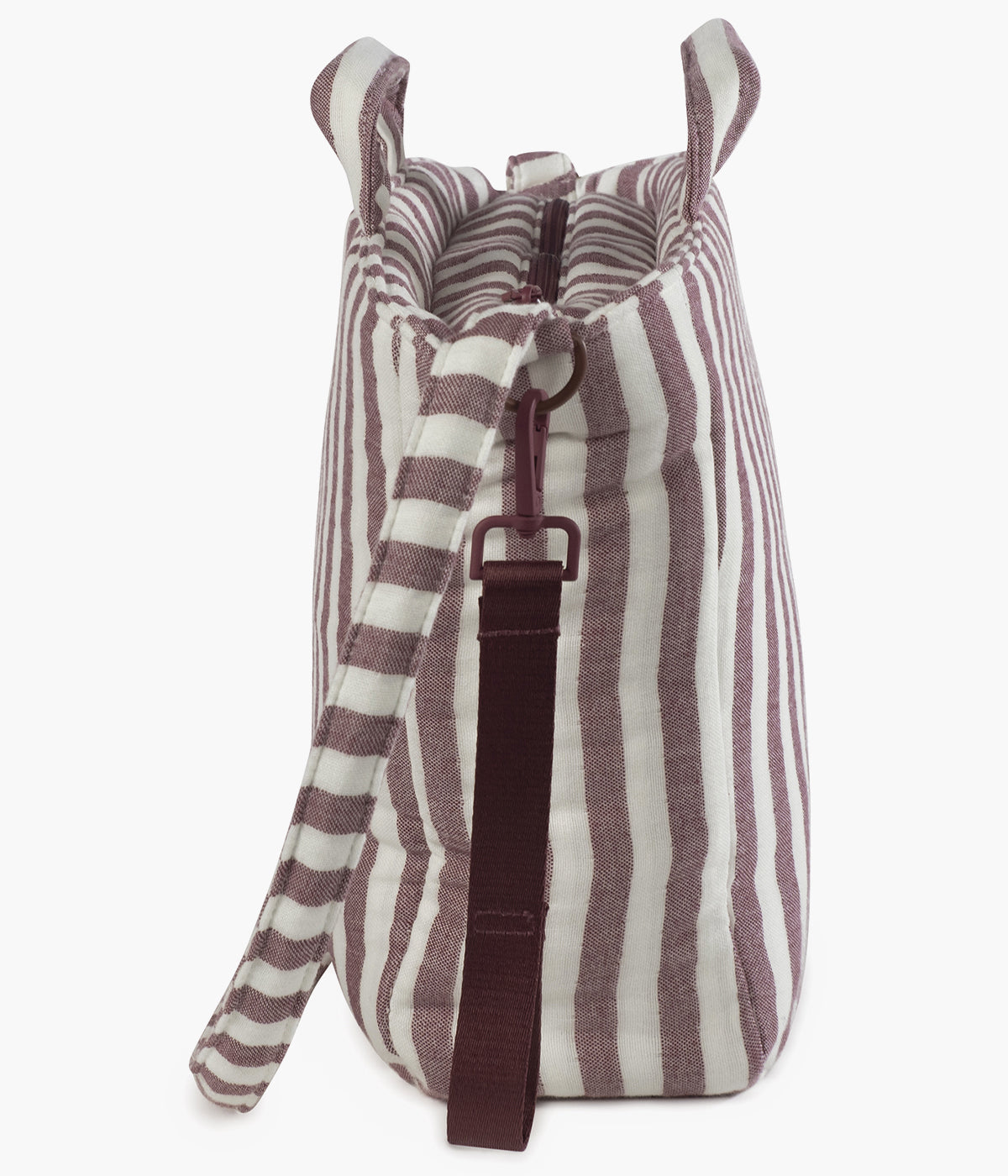 Bolsa de passeio Cherry Strips da Pasito a Pasito vista de lado.