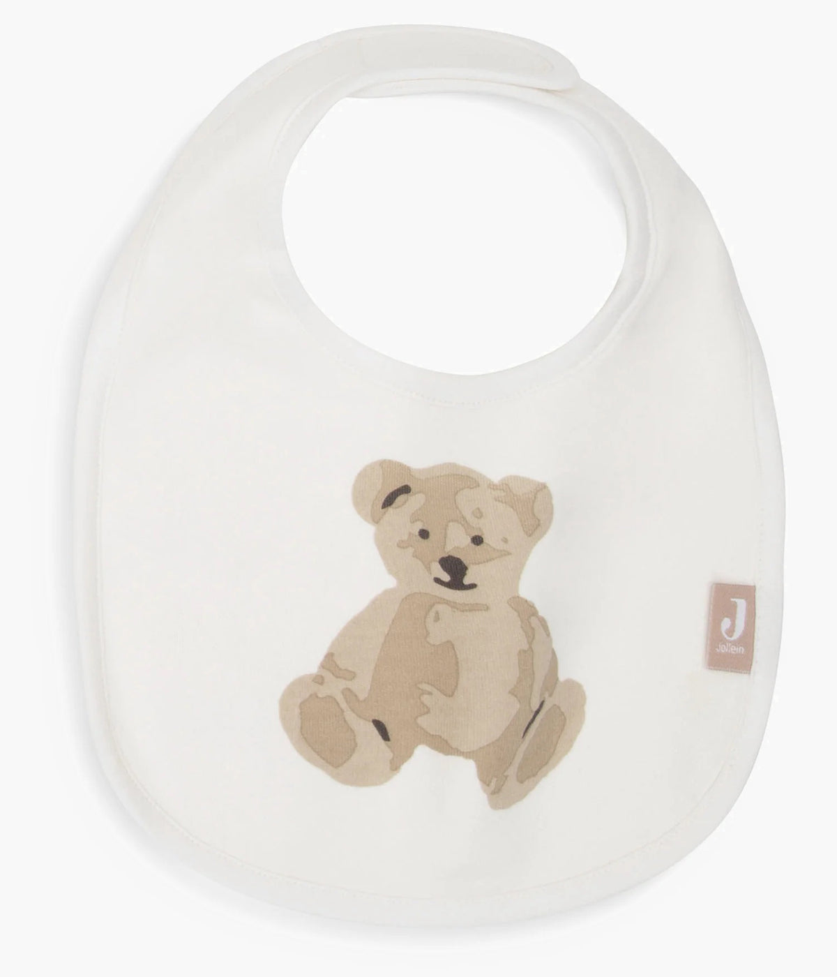 Pack de 5 babetes impermeáveis Teddy Bear da Jollein, 100% algodão. Perfeitas para as refeições do bebé, possuem um fecho em velcro para colocar e retirar facilmente. Práticas babetes que mantêm a roupa limpa e seca, combinando funcionalidade e um toque encantador com padrão ursos de peluche.