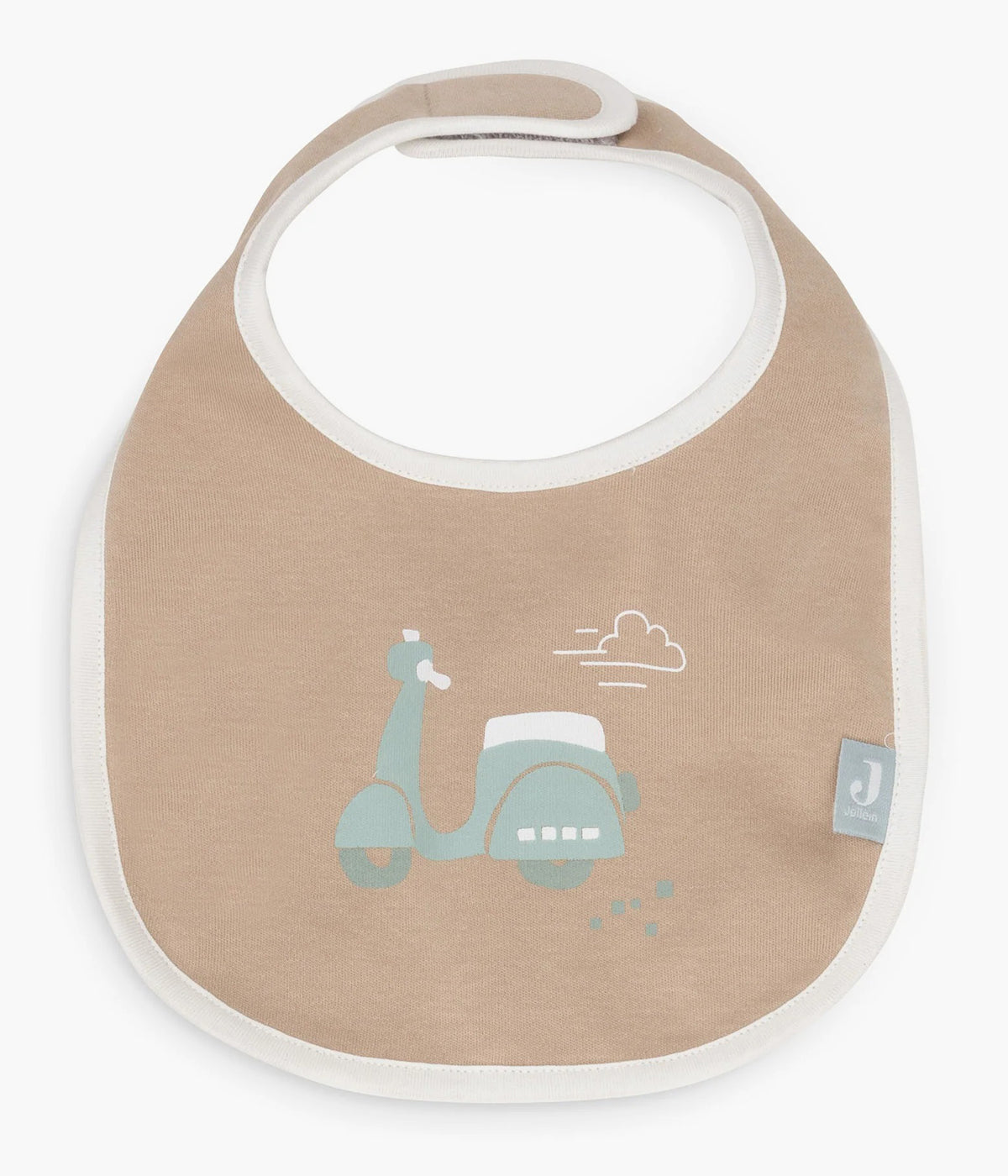 Pack de 5 babetes impermeáveis On The Go da Jollein, 100% algodão. Perfeitas para as refeições do bebé, possuem um fecho em velcro para colocar e retirar facilmente. Práticas babetes que mantêm a roupa limpa e seca, combinando funcionalidade e um toque encantador com padrões da veículos.