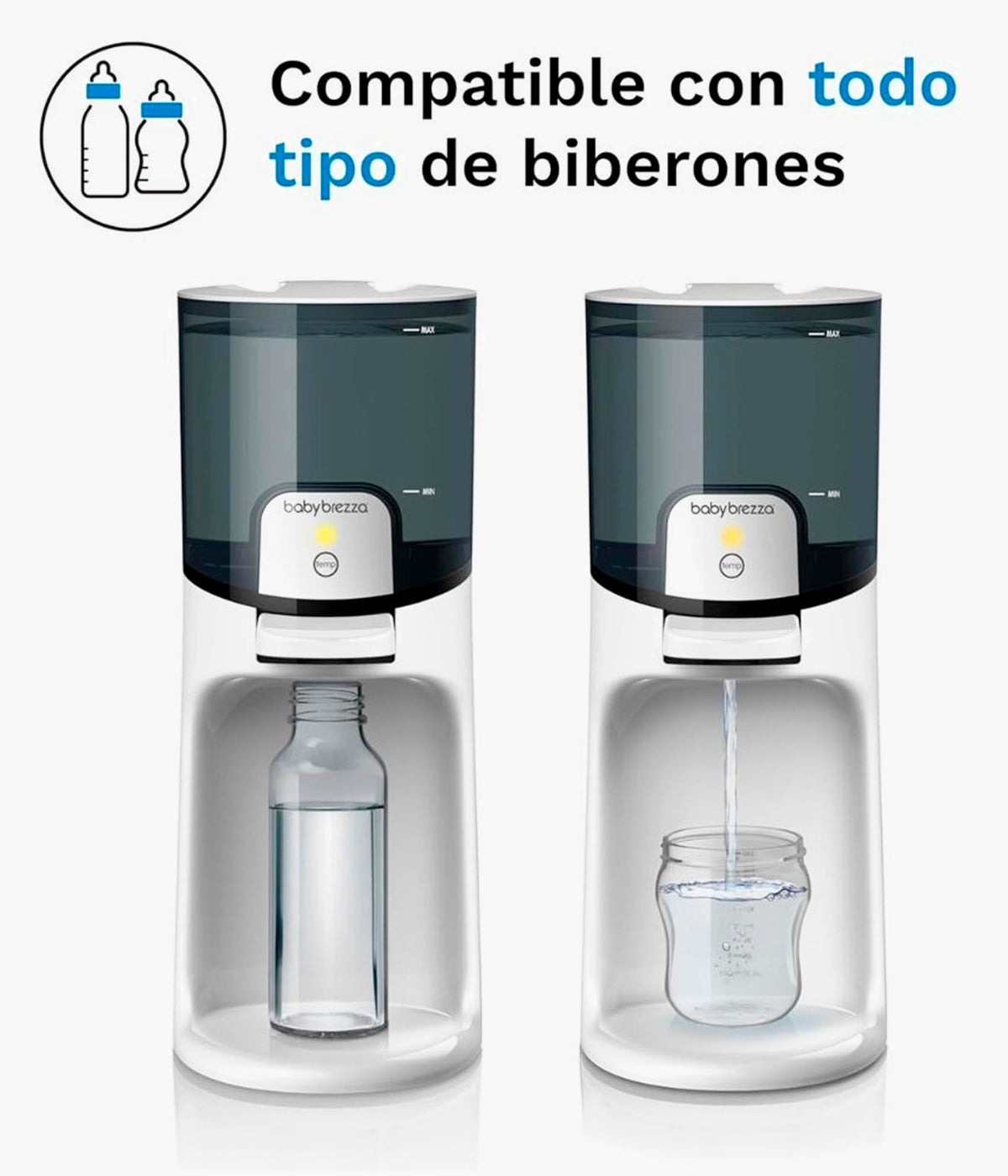 Baby Brezza instant warmer compativel com todos os biberões.