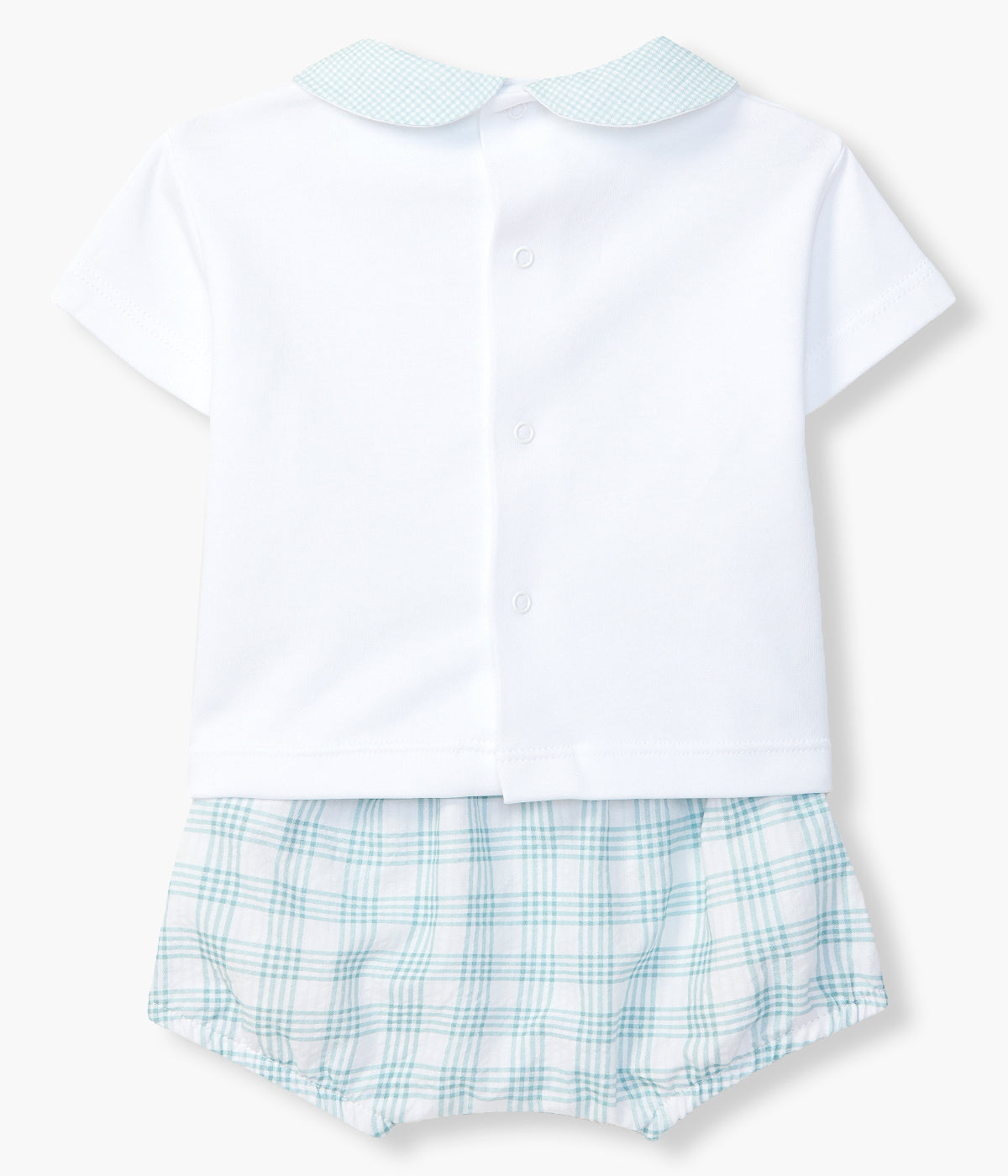 Conjunto em Algodão Carro Bebé Menino 2pc - Branco e Verde