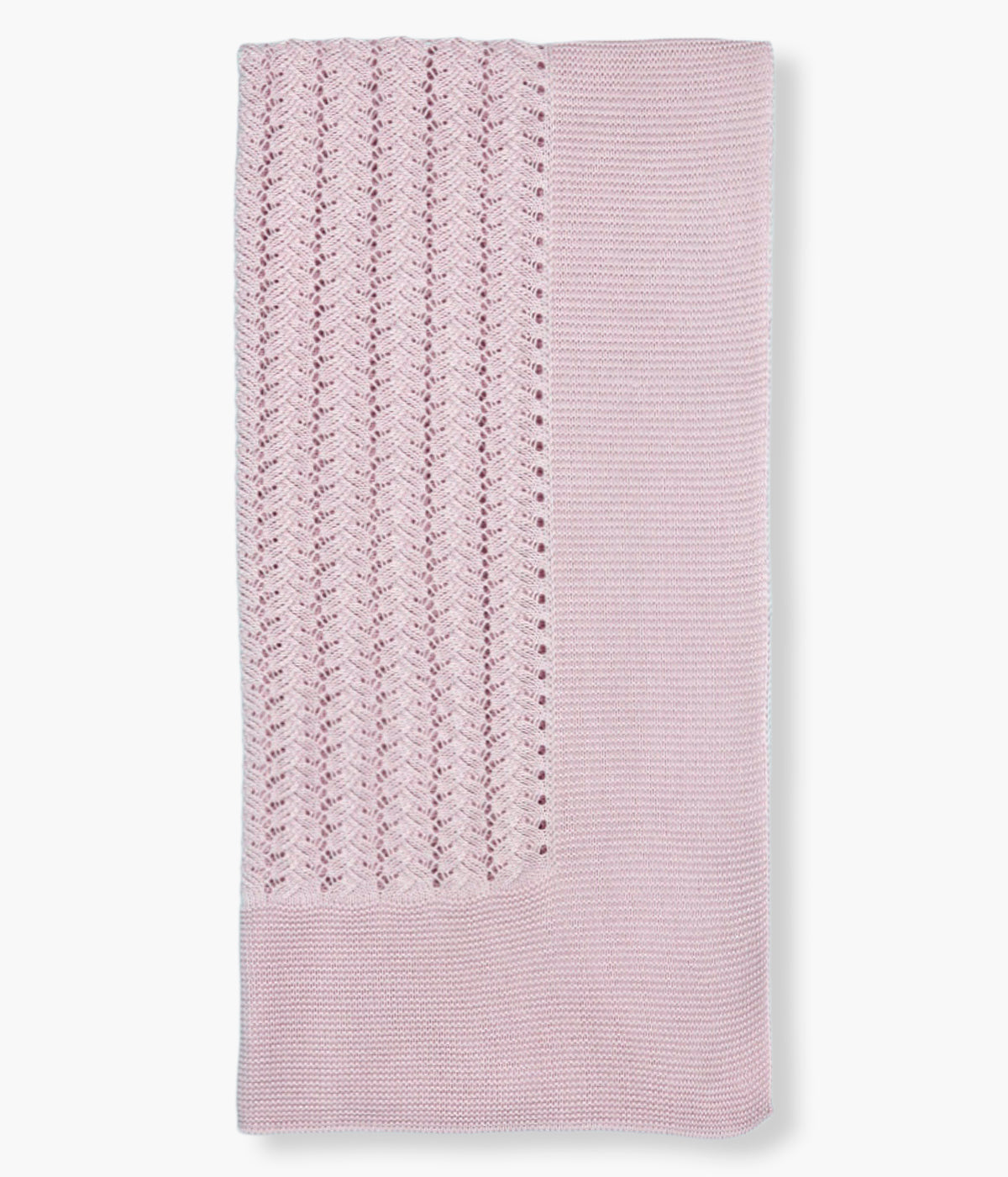 Manta em malha lavanda Mac Ilusión para bebé e recém-nascido(a). Delicada manta de formato retangular com detalhes perfurados.