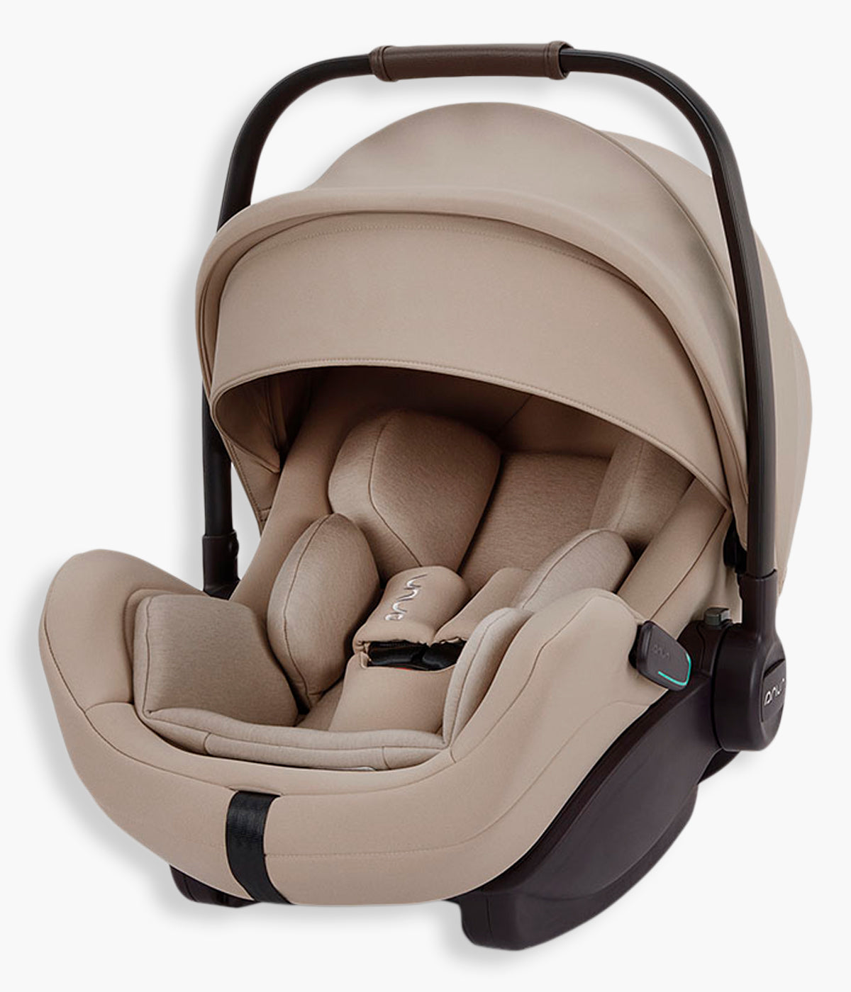 Vista frontal da babycoque para bebé Arra flex da marca Nuna na cor Chateau. Premium babycoque i-Size leve e reclinável, adequada desde o nascimento até aos 87cm.
