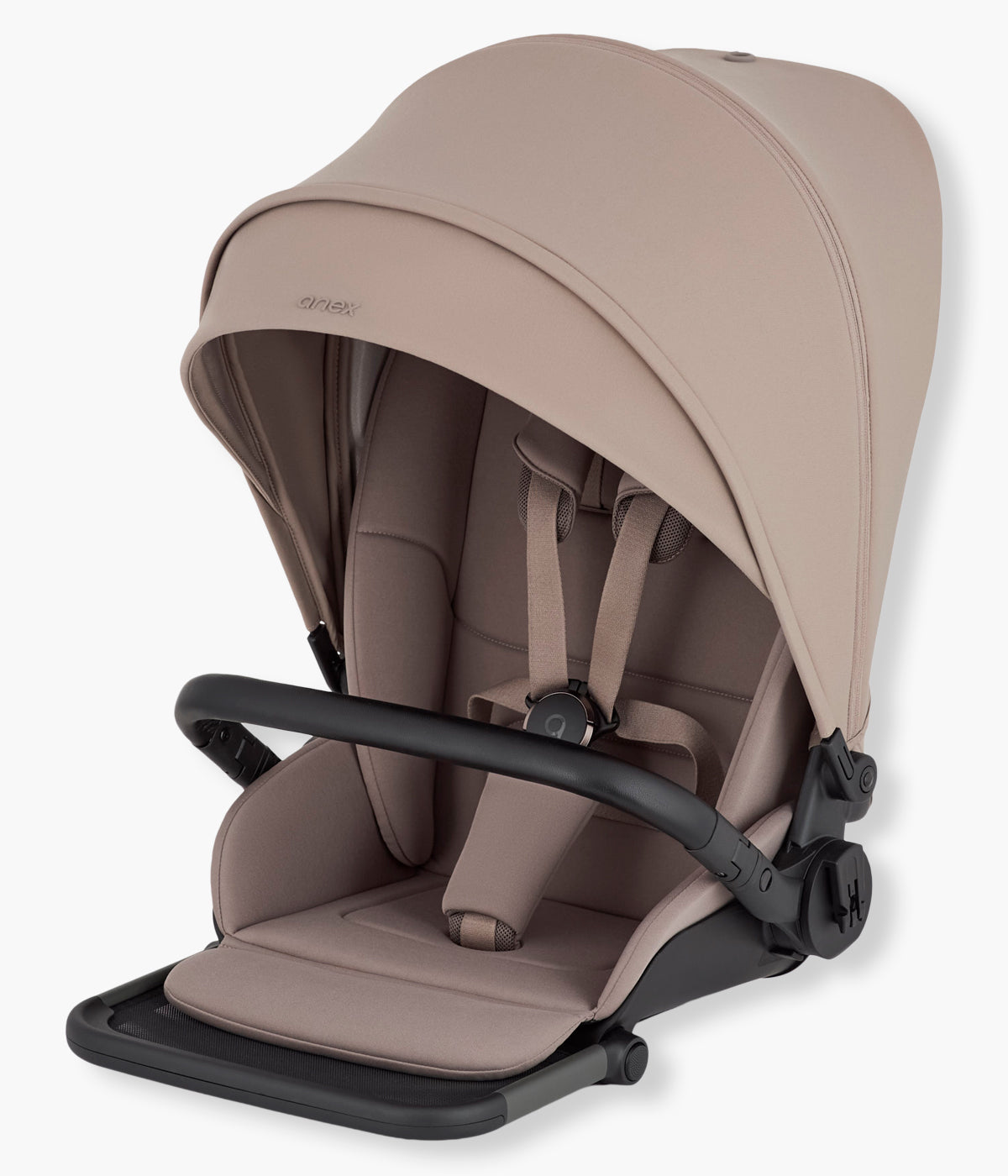 Vista frontal do assento para carrinho de passeio modular Modu da marca Anex na cor Rooty.