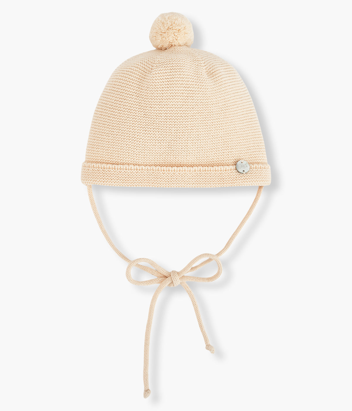 Gorro de Malha com Pompom para Bebé - Amarelo